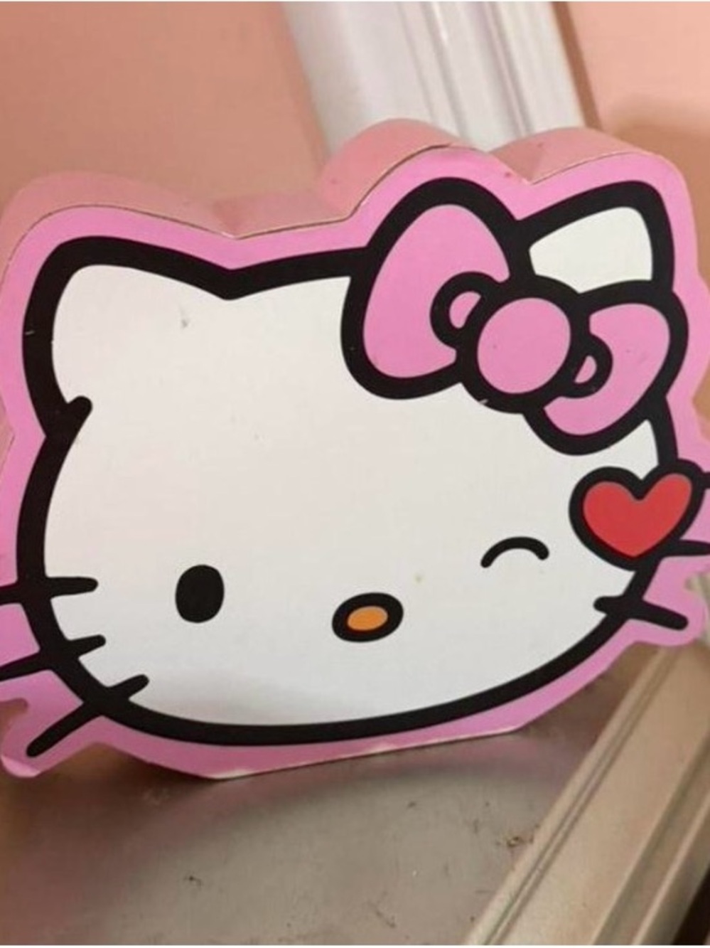 Sanrio Hello Kitty Pink White with Red Heart Accent